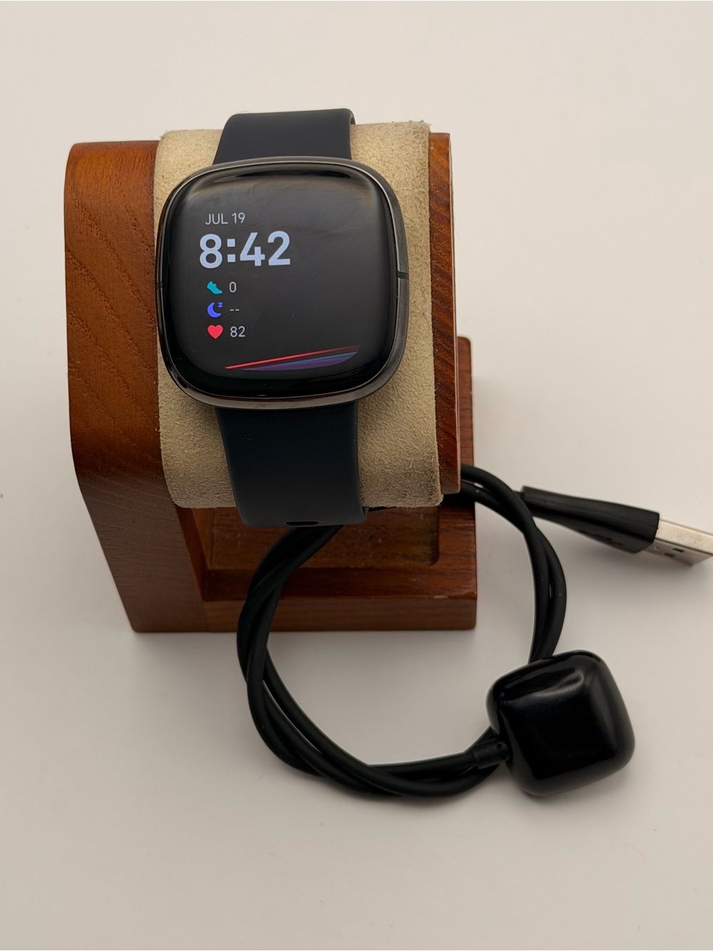 Fitbit Sense Advanced, Black/Blue, Tested, Charger Included, Very Good